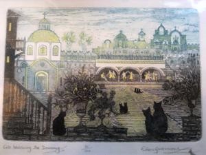 Cats Watching Dancing by Eileen Greenwood