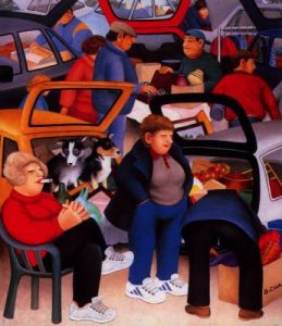 "Car Boot Sale" by Beryl Cook , Bargains galore