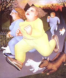 "Joggers on the Hoe" by Beryl Cook