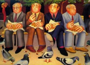 Lunch in the Garden New York Park by Beryl Cook