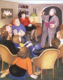 "Poetry Reading" by Beryl Cook