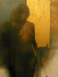 Nude Study in a gold background
