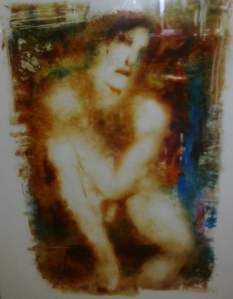 "Oona" Original Painting on reverse Glass by Inge Clayton