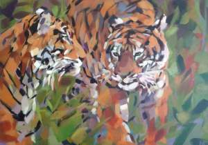 Sumatran Tiger Acrylic on Canvas 20"x28" (50x70cm, £595