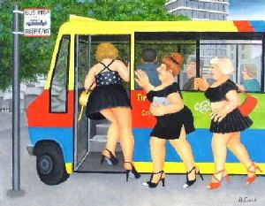 "Bus-Stop" by Beryl Cook