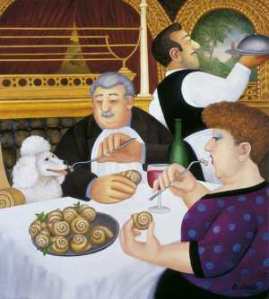 "Dining-in-Paris" by Beryl Cook