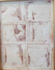 "Bacchus" Sepia Etching by Inge Clayton FRSA