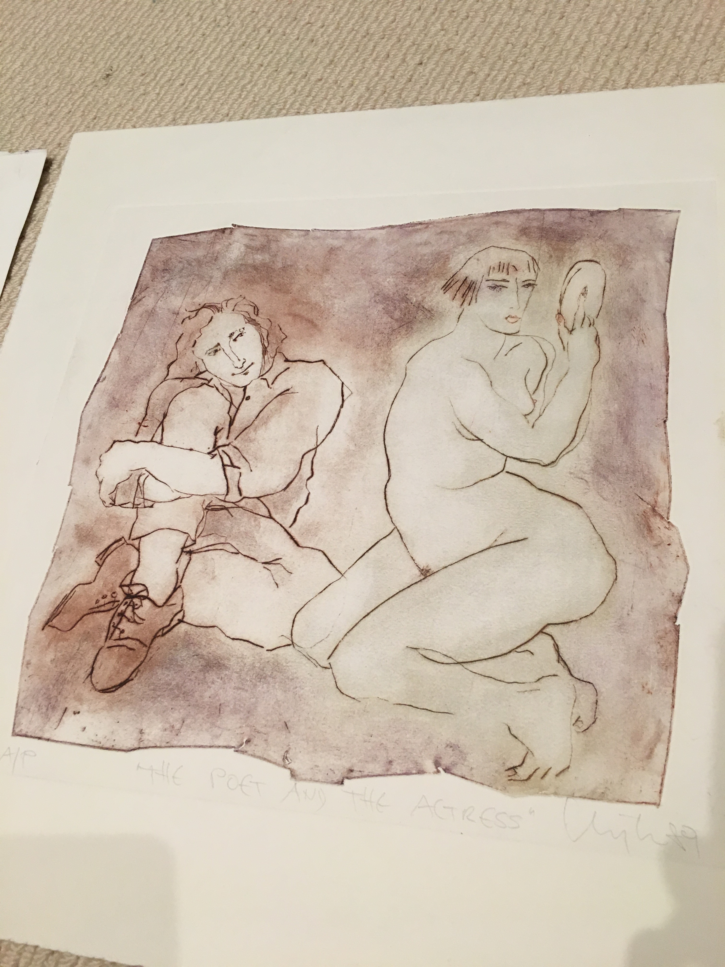 Poet & Actress by Inge Clayton Etchings FRSA