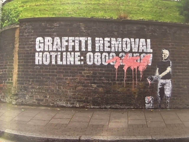 Banksy Graffiti Removal Hotline Pentonville Road July 2024 McNeill